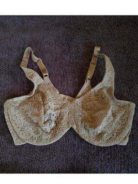 NWOT Wacoal Halo Lace Underwire Bra Nude Sand 36D Style 65547